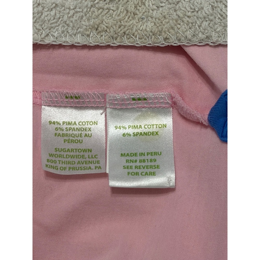 Lilly Pulitzer Womens sz L Pink Pima Cotton Spandex Polo Shirt Size - Picture 4 of 6
